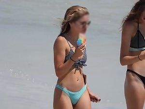 Tall and short girl both got hot beach bodies Picture 2