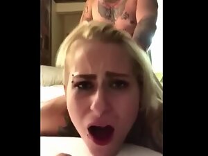 Tattooed blonde is feisty when it comes to sex