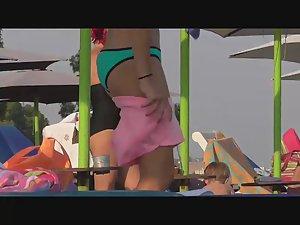 Teeny cameltoe seen by the pool Picture 8