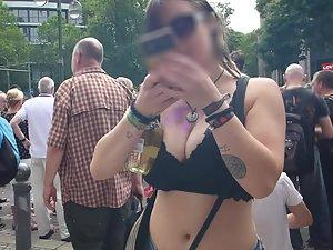 Busty party girl with purple dreadlocks Picture 5