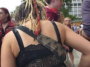 Busty party girl with purple dreadlocks Picture 7