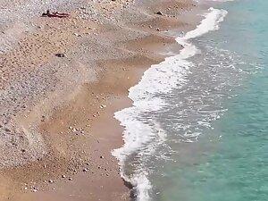 Hot friends get flattered by drone voyeur on beach Picture 1