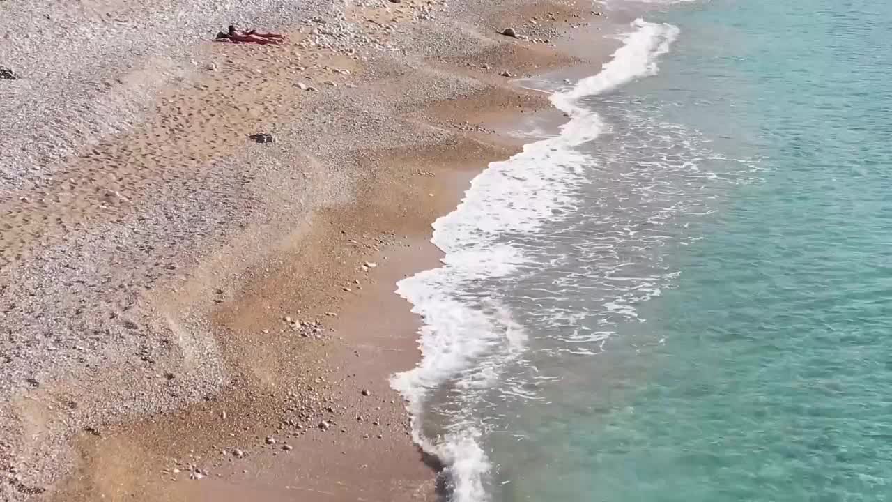 Hot friends get flattered by drone voyeur on beach pic