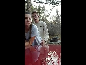 Pretty girl takes dick during quickie sex in the nature Picture 5