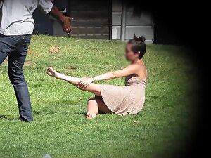 Lots of upskirts during dance practice in the park Picture 1