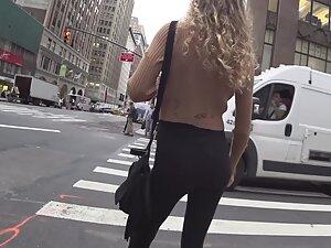 Skinny girl walking through the street Picture 7