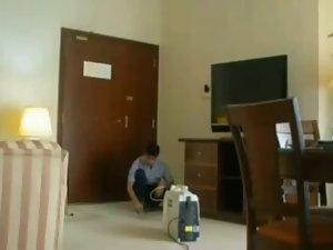 Hot woman flaunts the hotel service guy Picture 6