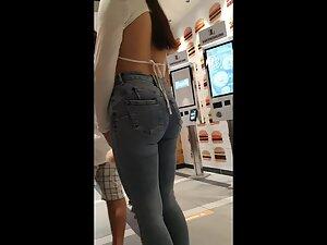 Hot girl pulls jeans up on her tight ass Picture 8