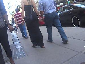 Sexy girl walks with her sugar daddy Picture 1