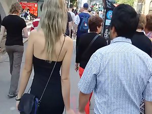 Sexy girl walks with her sugar daddy