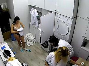 Spying on sexy hotel maids changing clothes Picture 2