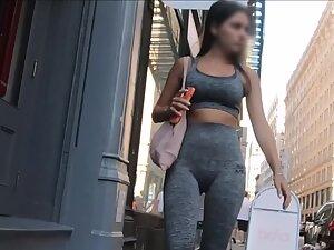 Looking hot while in her gym outfit