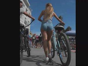 Hottest bicycle honey in sexy shorts Picture 1