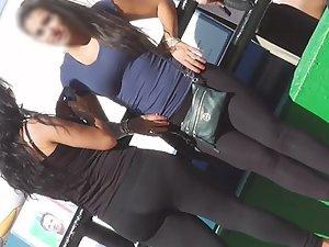 Sexy green thong in transparent tights Picture 7