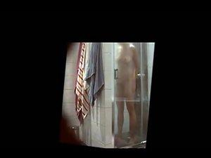 Nude girlfriend spied as she wipes off Picture 5