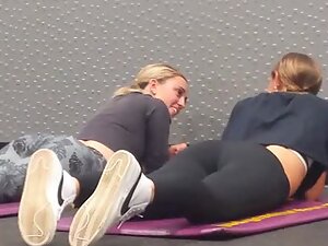 Voyeur checks out fit girls instead of exercising