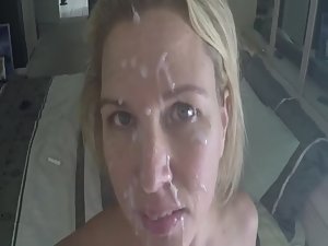 Guy shot a big load all over her face Picture 8