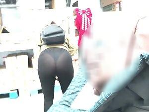 Sexy woman's thong shows itself when she bends over Picture 4