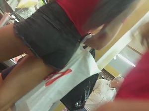 Teen beauty with delicate little ass in shorts Picture 5