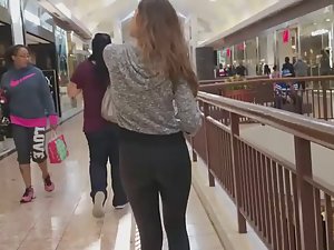Hot teen walks like she owns the shopping mall
