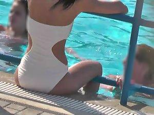 Hot teen in a one piece swimsuit Picture 7