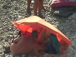 Nudists spied on the beach