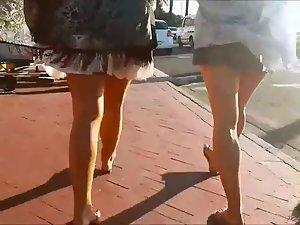Hot girl's ass shows when she walks Picture 2