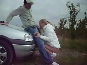 They like to fuck on a car in the nature Picture 5