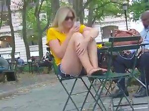 Giggling woman spreads her legs for us Picture 7