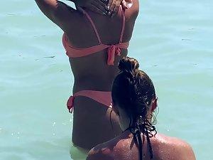 Ass in pink bikini is the highlight of the day on beach Picture 6