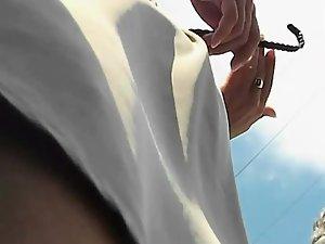 Pussy slip under a business skirt Picture 5