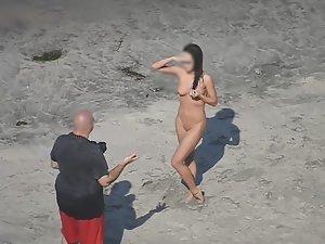 Voyeur's exclusive of hot naked model on beach Picture 3