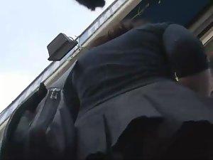 Upskirt view shows her sexy lingerie Picture 4