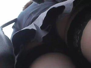 Upskirt view shows her sexy lingerie Picture 6