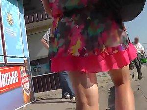 Nice ass and thong under a flowery skirt Picture 3