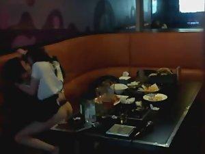Sex in private restaurant booth