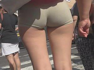 Tight shorts designed to advertise