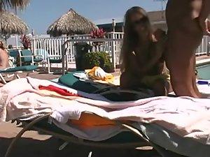 Freaky couple fucking by the pool Picture 2