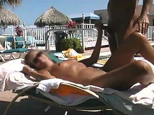 Freaky couple fucking by the pool Picture 6