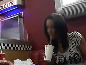 Blowjob in a fast food restaurant