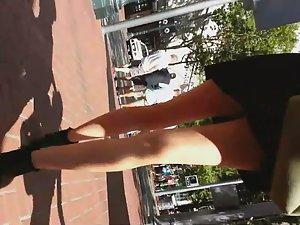 Creepshot of teenage cutie's upskirt Picture 4