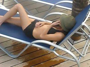 Crazy chick pissed on a cruiser ship deck Picture 8