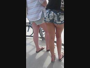 Big butt slips out of cutoff shorts Picture 4