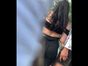 Neither she nor boyfriend can stop touching her butt Picture 3