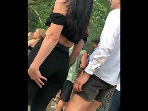 Neither she nor boyfriend can stop touching her butt Picture 7