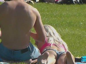 Hot girl chilling in the park Picture 2