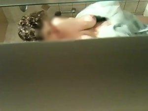 Chubby woman wiping after a shower Picture 6