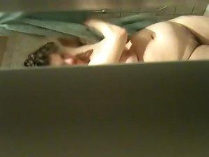 Chubby woman wiping after a shower Picture 8