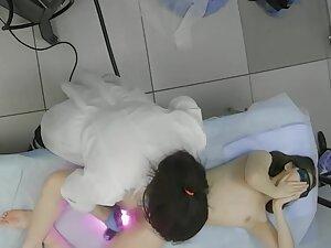 Petite girl spreads legs and open ass during hair removal Picture 3