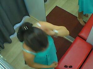 Fine pair of natural breasts caught in dressing room Picture 8